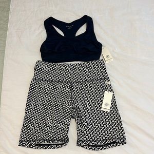 Tory Burch Sports Bra and High Rose Biker Shorts